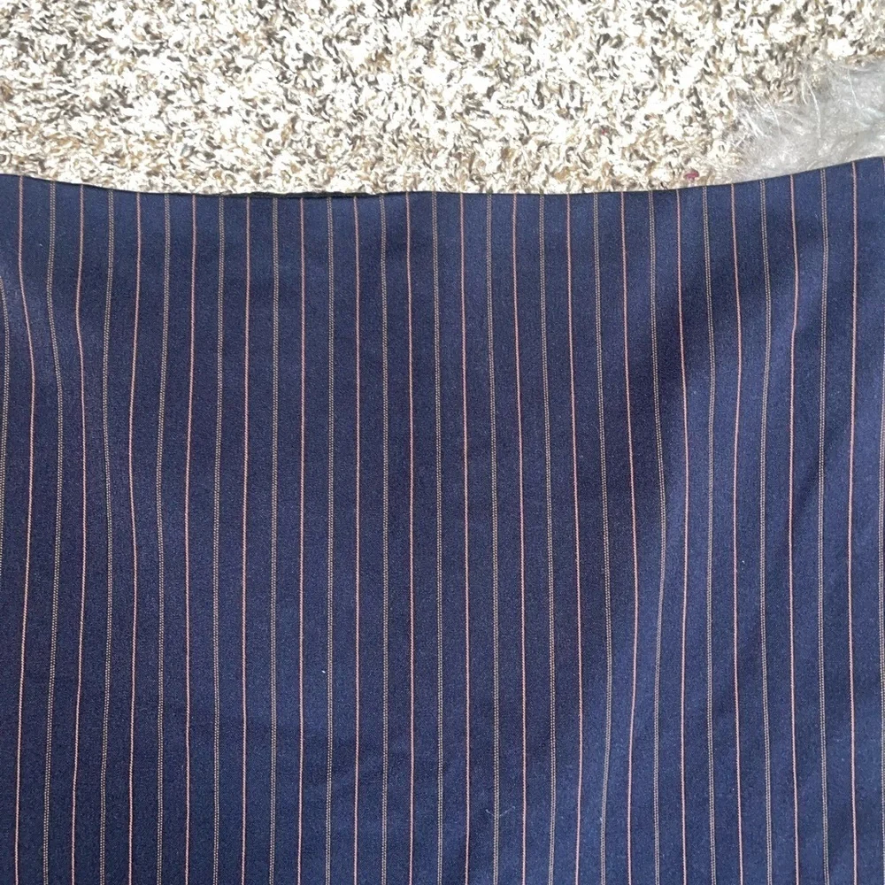Express Navy & Orange Pinstripe Women's Skirt